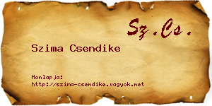 Szima Csendike névjegykártya